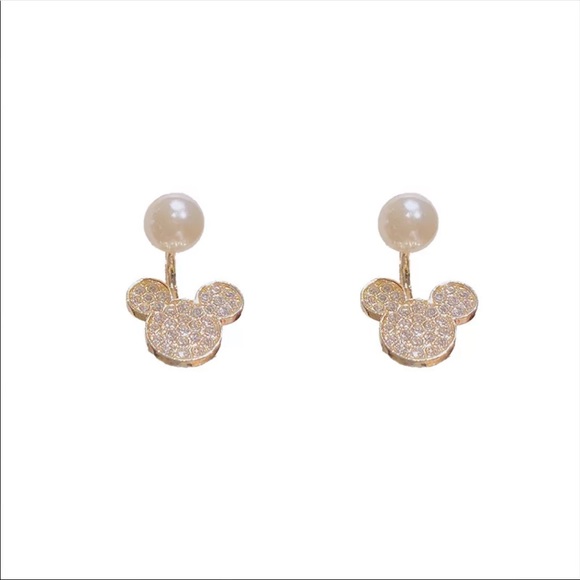PEARL MINNIE  ♡ CRYSTAL DROP Earrings GIFT - Picture 4 of 5